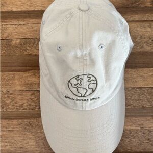 Life Is Good Cream Hat with Earth Embroidery